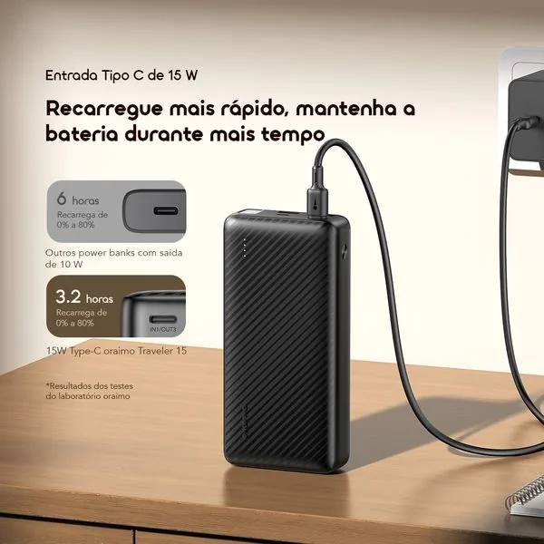 Traveler 15 · Preto · 20.000mAh 5