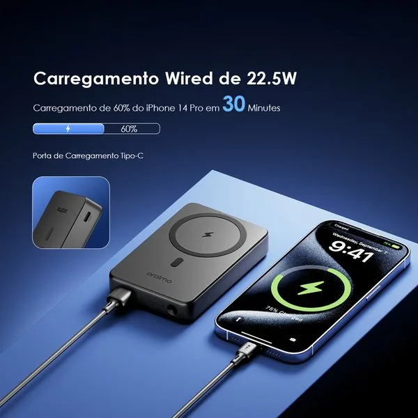 MagPower 15 · Preto · Carga rápida 22,5W 4