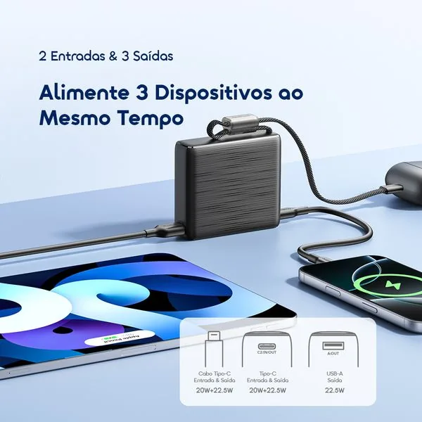 PowerNova L11 · Preto · Carga rápida 22,5W 3