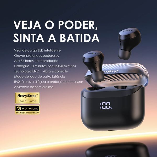 AirBuds 4 ENC Verdadeiros fones de Ouvido sem fio