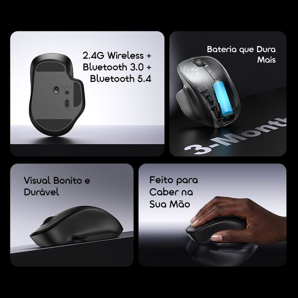 ClickFlow 2 Rato sem fio ergonómico multimodo 5