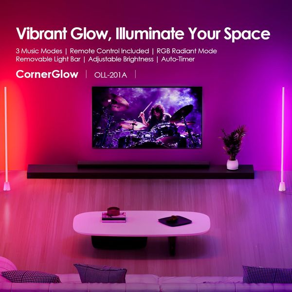 CornerGlow Luminária de chão ambiente 4