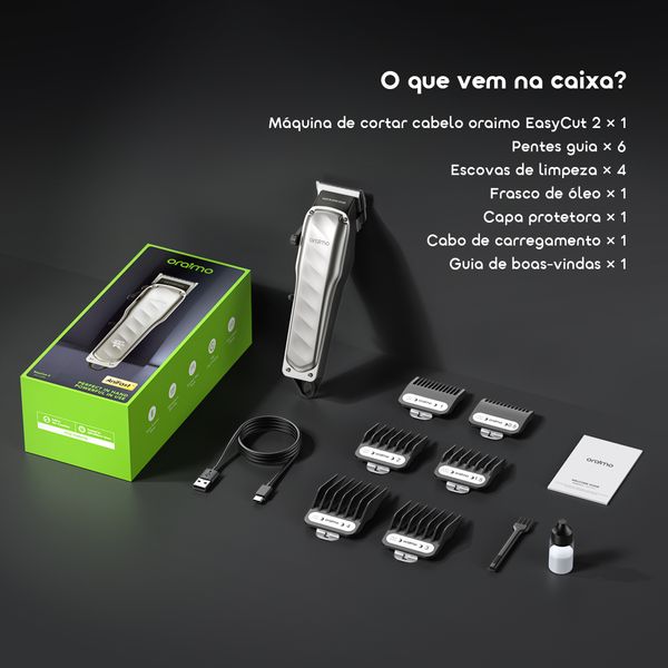 EasyCut 2 Máquina de cortar cabelo super potente de 10 W com carregamento rápido 7