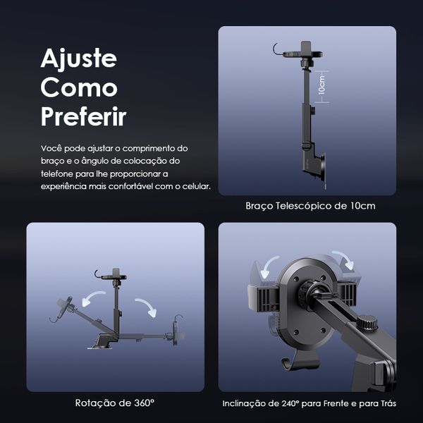 Hydra 3 Suporte Veicular Flexível com Super Sucção 5