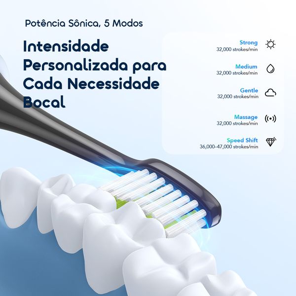 Magnisonic Escova de dentes elétrica Sonic Power 4