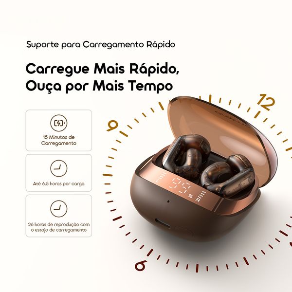 OpenSnap N2 Auscultadores sem fios de carregamento rápido com graves profundos e design aberto 6