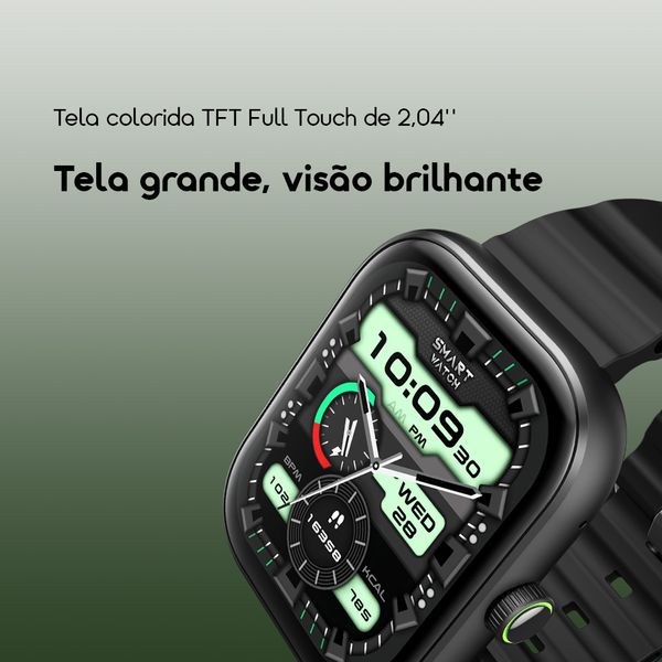 oraimo Watch 6 Relógio inteligente com monitor de ritmo cardíaco e oxigénio no sangue com ecrã TFT de 2,04" 2