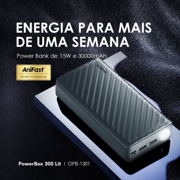 PowerBox 300 Lit Bateria externa de 30000mAh e 15W