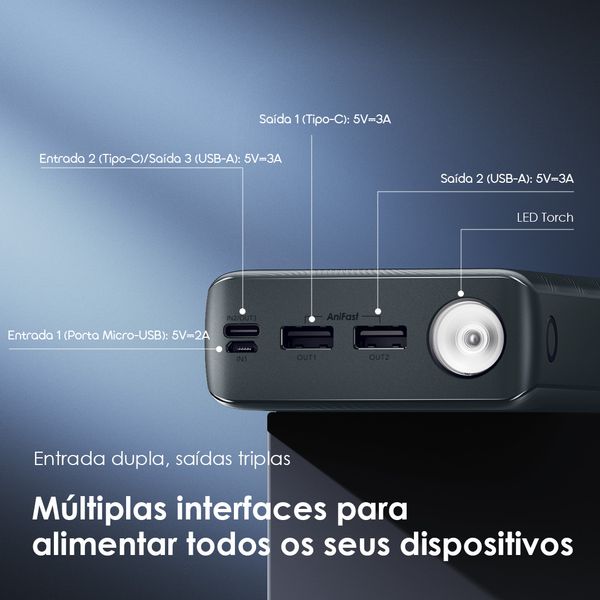PowerBox 300 Lit Bateria externa de 30000mAh e 15W 8
