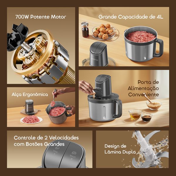 PowerMince Potente picador de carne 2 em 1 de 4 litros 2