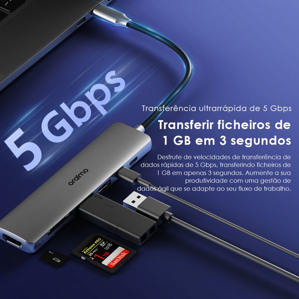 PowerTrans Adaptador multifunções USB-C 7 em 1 7