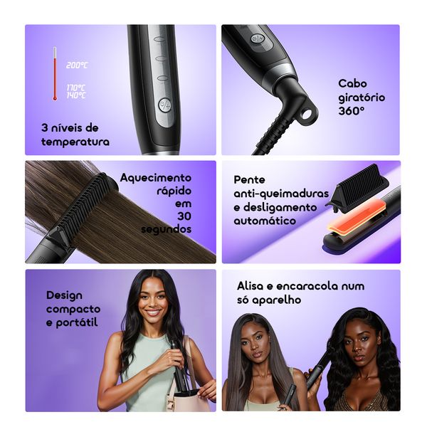 SleekWave Escova alisadora de cabelo