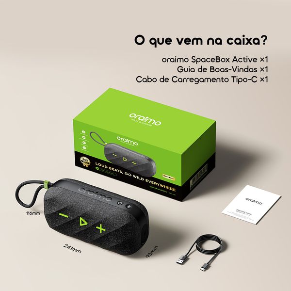 SpaceBox Active Coluna de Som Portátil Sem Fios Personalizável com FM de 25W de Potência 10