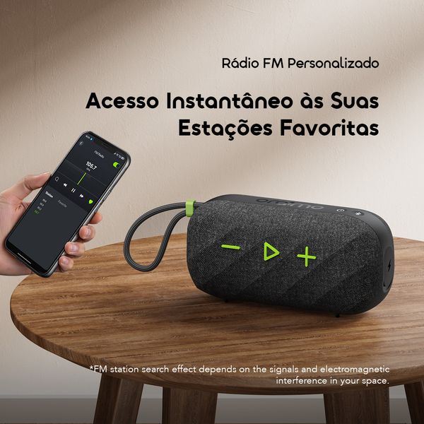 SpaceBox Active Coluna de Som Portátil Sem Fios Personalizável com FM de 25W de Potência 6