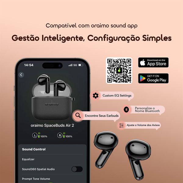 SpaceBuds Air 2 Auscultadores com bateria de longa duração (50 horas) e tradução inteligente 8