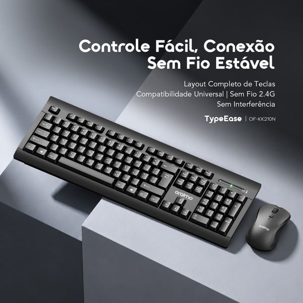 TypeEase Kit de teclado sem fios 2.4G 2