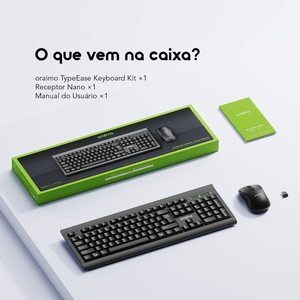 TypeEase Kit de teclado sem fios 2.4G 7