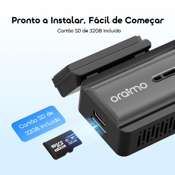 VisionRide Lite Câmara de segurança para gravação em 2K HD para automóvel 6