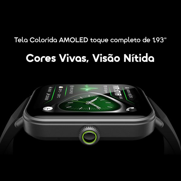 Watch Nova 2 Lite Relógio inteligente com ecrã a cores AMOLED totalmente sensível ao toque de 1,93 polegadas 2