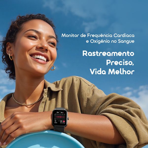 Watch Nova 2 Lite Relógio inteligente com ecrã a cores AMOLED totalmente sensível ao toque de 1,93 polegadas 5