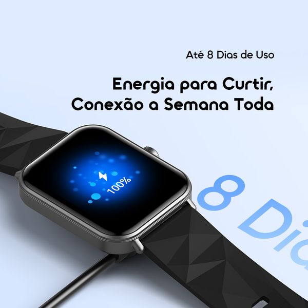 Watch Nova 2 Lite Relógio inteligente com ecrã a cores AMOLED totalmente sensível ao toque de 1,93 polegadas 6