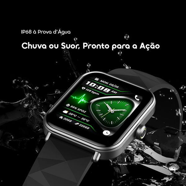 Watch Nova 2 Lite Relógio inteligente com ecrã a cores AMOLED totalmente sensível ao toque de 1,93 polegadas 8