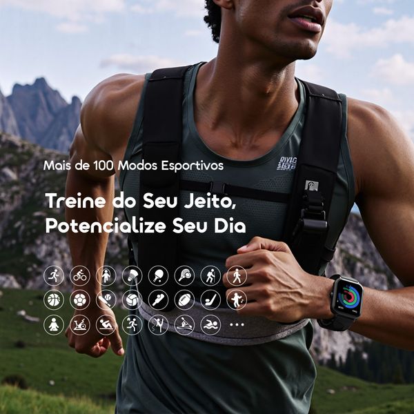 Watch Nova 2 Lite Relógio inteligente com ecrã a cores AMOLED totalmente sensível ao toque de 1,93 polegadas 9